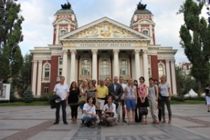 posing for a group shot in Sofia